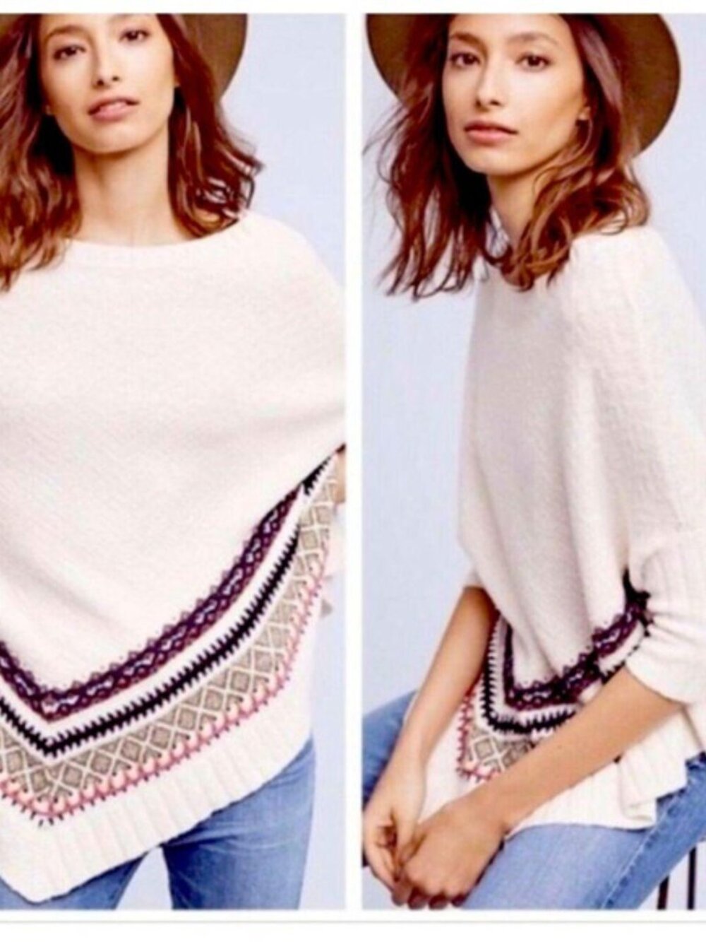 Anthropologie "Sleeping on Snow" Asymmetrical Poncho in M/L